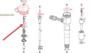 anneau d'arret de compensation marteau d'injecteur BOSCH CR